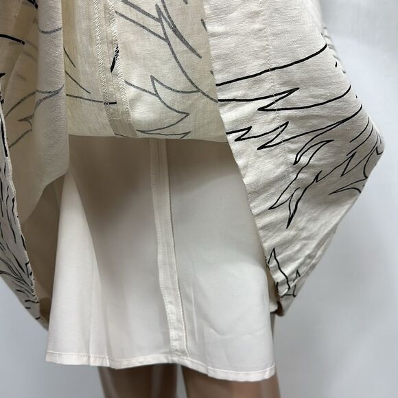 Banana Republic Linen Blend Mini Dress Stone Washed Tropical Print Size 8 - Picture 5 of 11